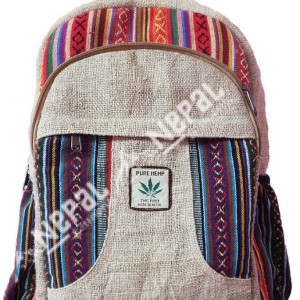 Gheri & Hemp Backpack – Handmade in Nepal | Eco-Friendly Bag