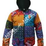 Multicolor Patchwork Cotton Men's Jacket – Handmade in Nepal | Boho Winter Wear