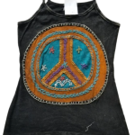 Peace Symbol Women's  Cotton Tank Top  – Handmade in Nepal | Boho Wear