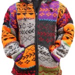 Handknitted Multicolor Woolen jacket – Handmade in Nepal | Boho Winter Wear