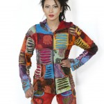 Hamsa Print Razor-Cut Jacket – Handmade in Nepal | Boho Wear