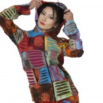 Hamsa Print Razor-Cut Jacket – Handmade in Nepal | Boho Wear