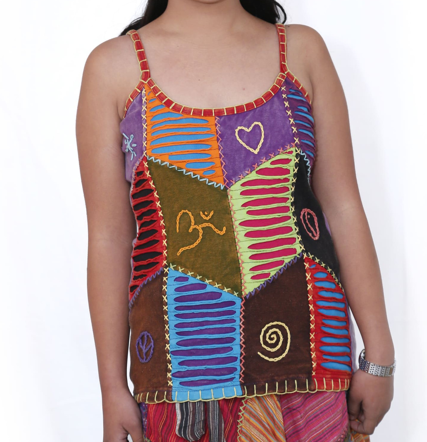 Hippie Patchwork Summer Tank Top – Handmade in Nepal | Boho Wear