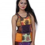 Hamsa Print Razor-Cut Cotton Tank Top – Handmade in Nepal | Boho Wear