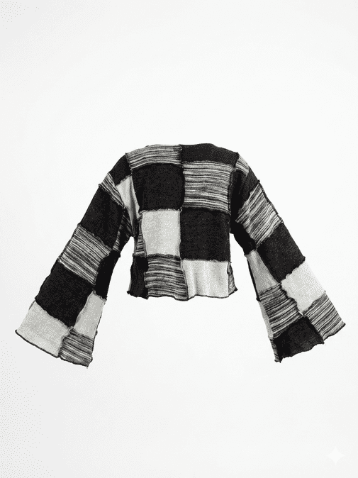 Black & White Women Patchwork tops