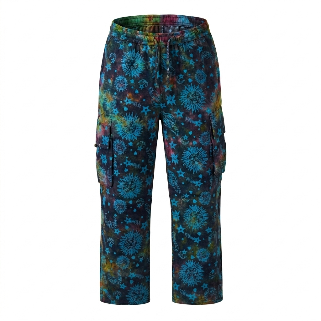 Printed Tie-Dye Cargo Pants/Trousers