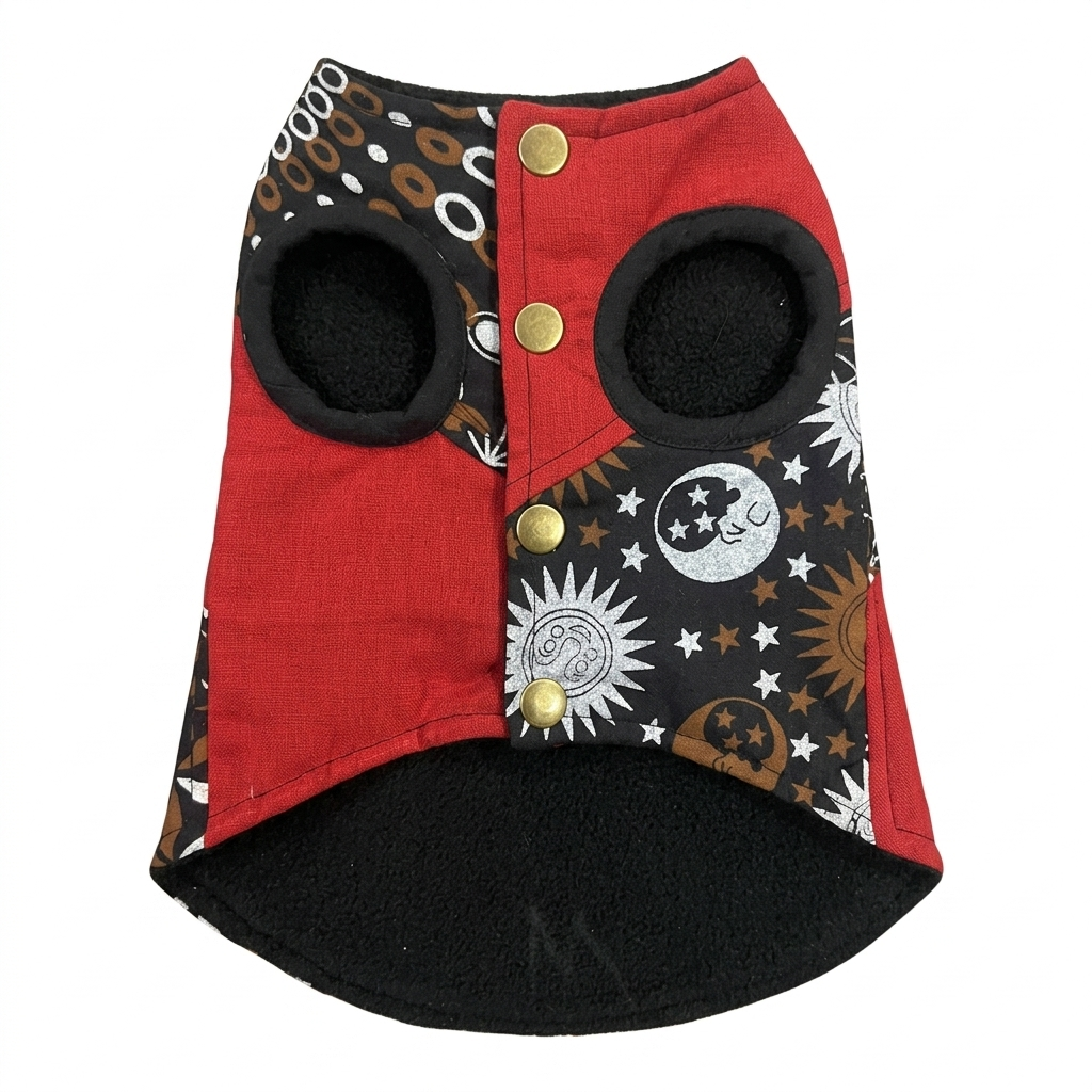 Fleece-Lined Dog Winter Jacket With Bottom