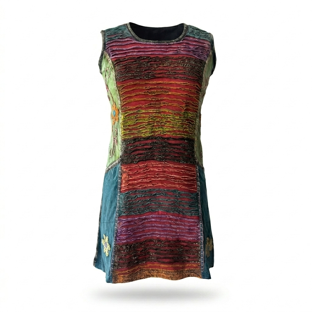 Stonewashed Razor Cut Dress