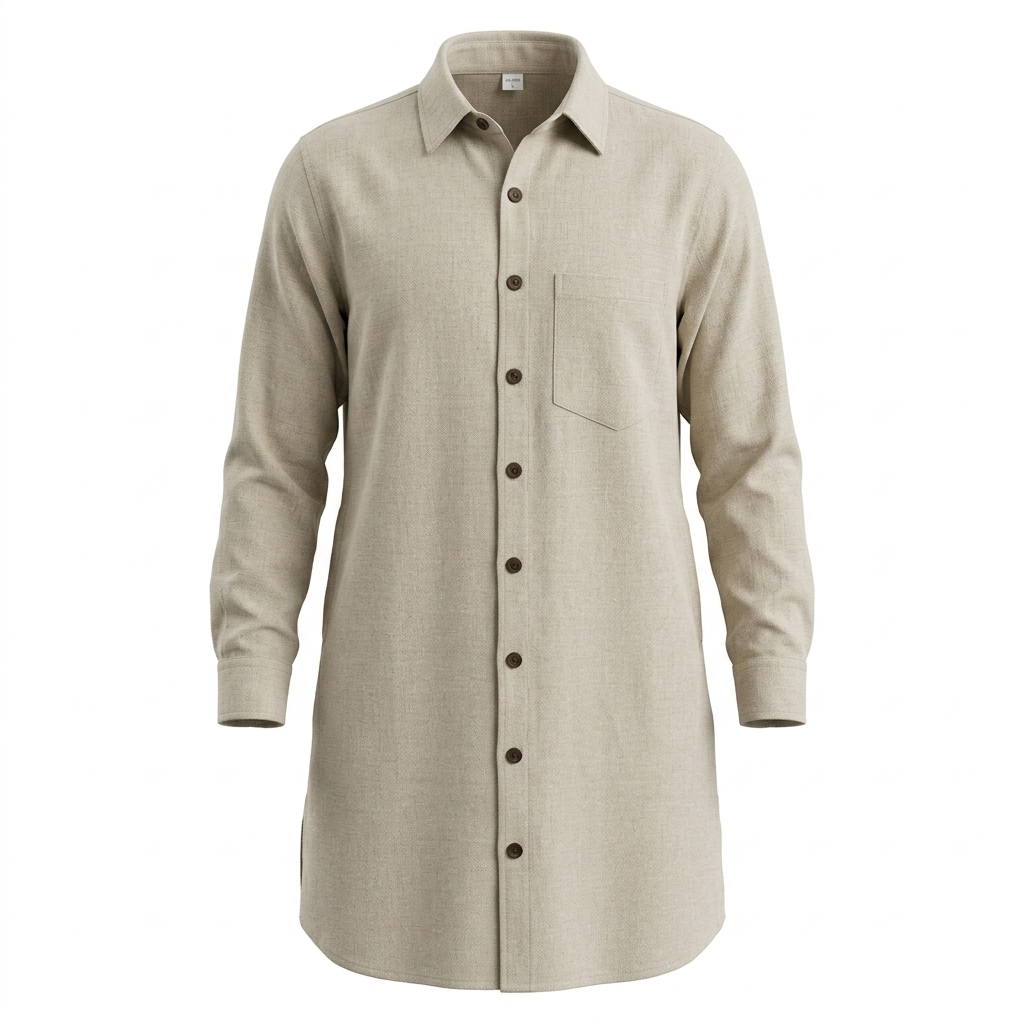 White Cotton Long Shirt