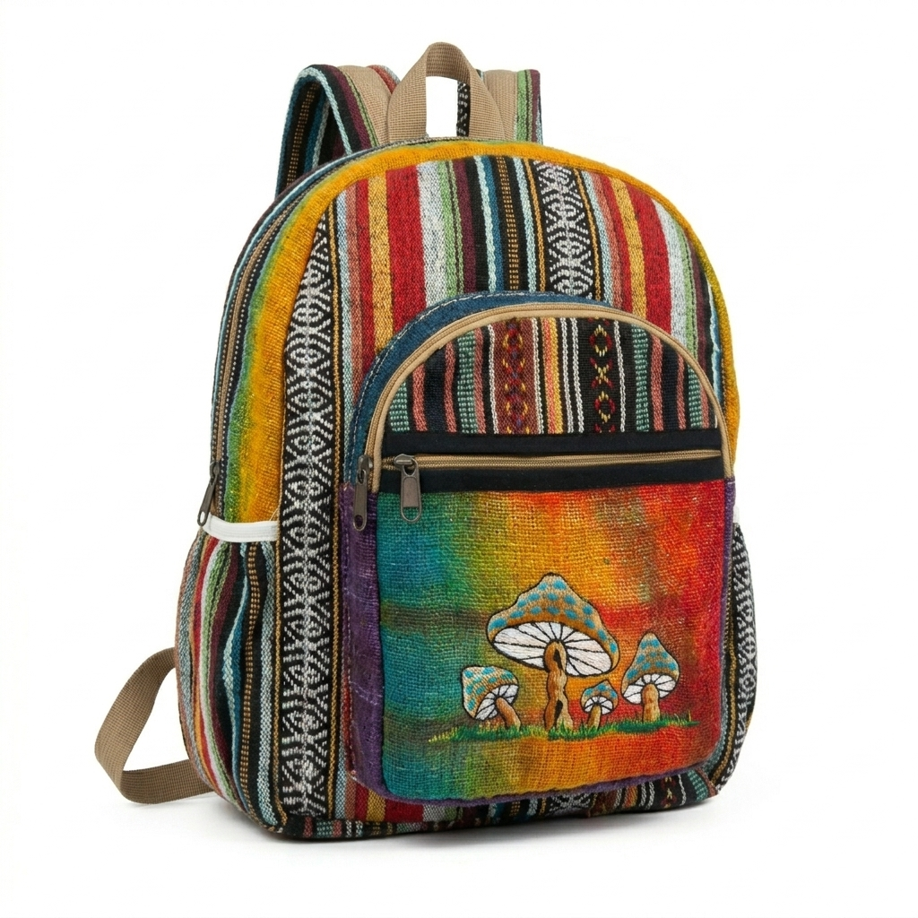 Tie-Dye Mushroom Hemp Backpack