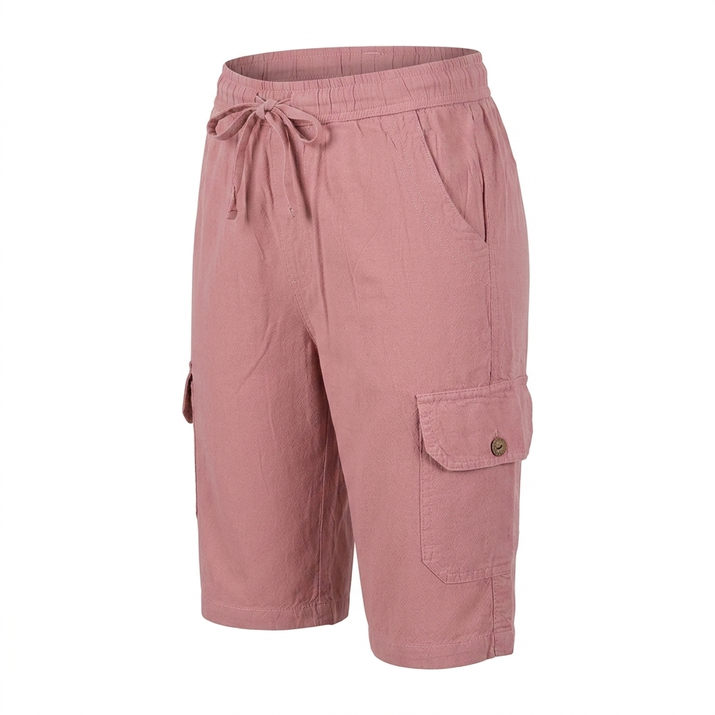 Pure Cotton Cargo Shorts for Women – Breathable Casual Summer Shorts with Pockets