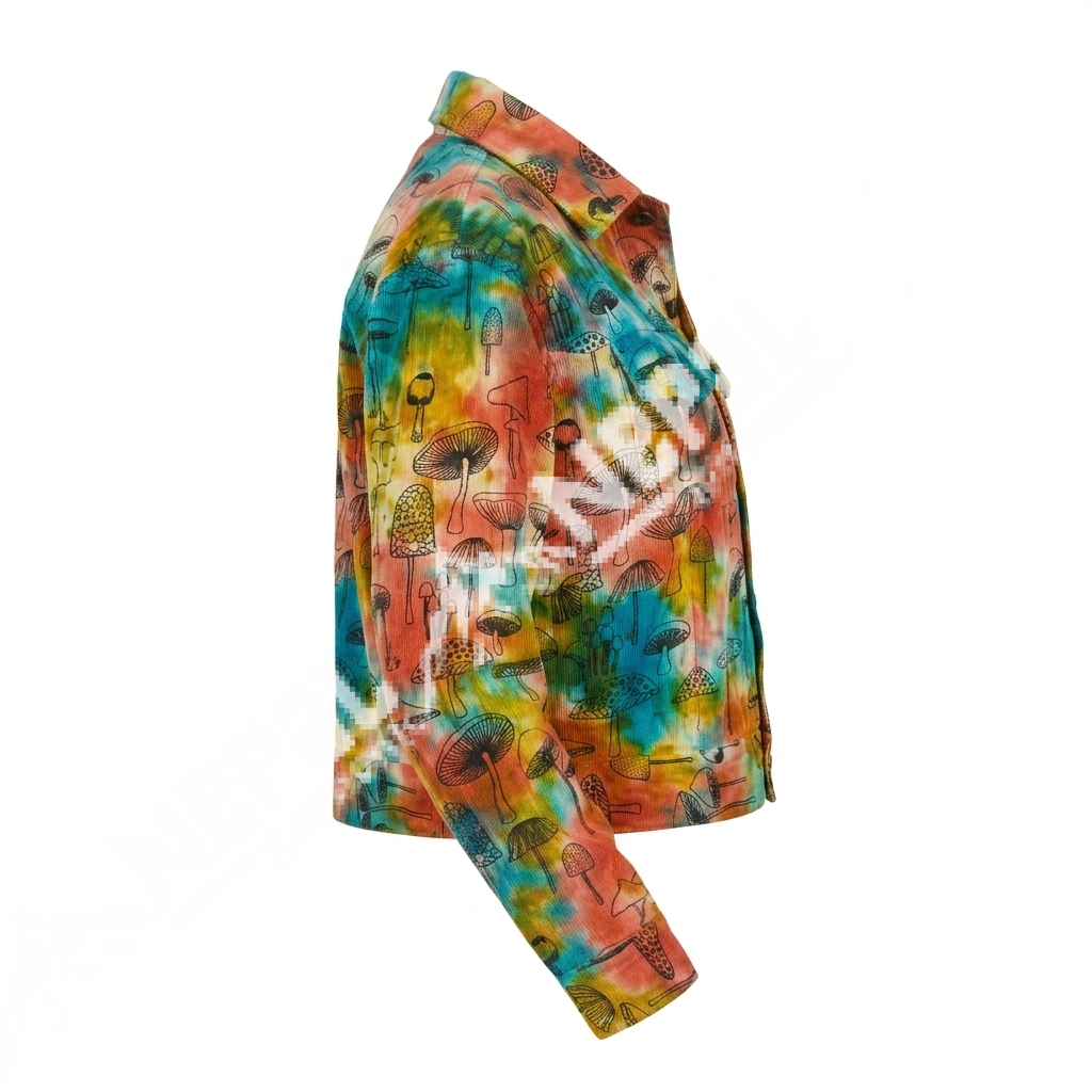 Mushroom Print Tie-Dye Jacket