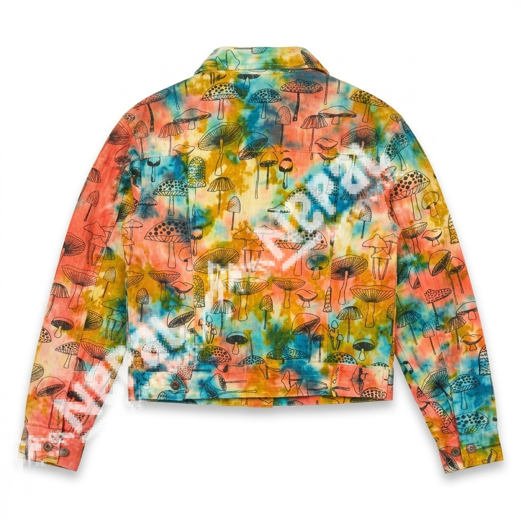 Mushroom Print Tie-Dye Jacket