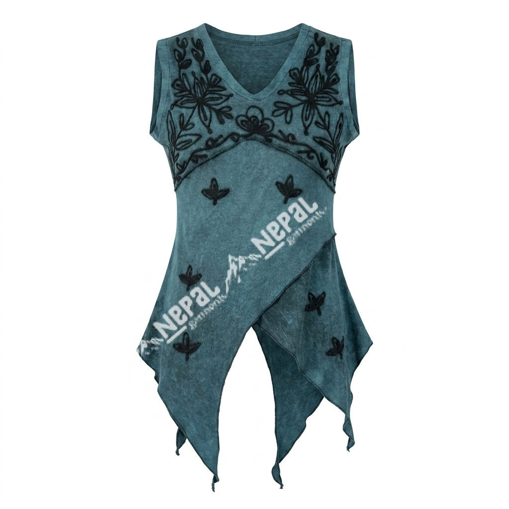 Bohemian Sleeveless Embroidered Top