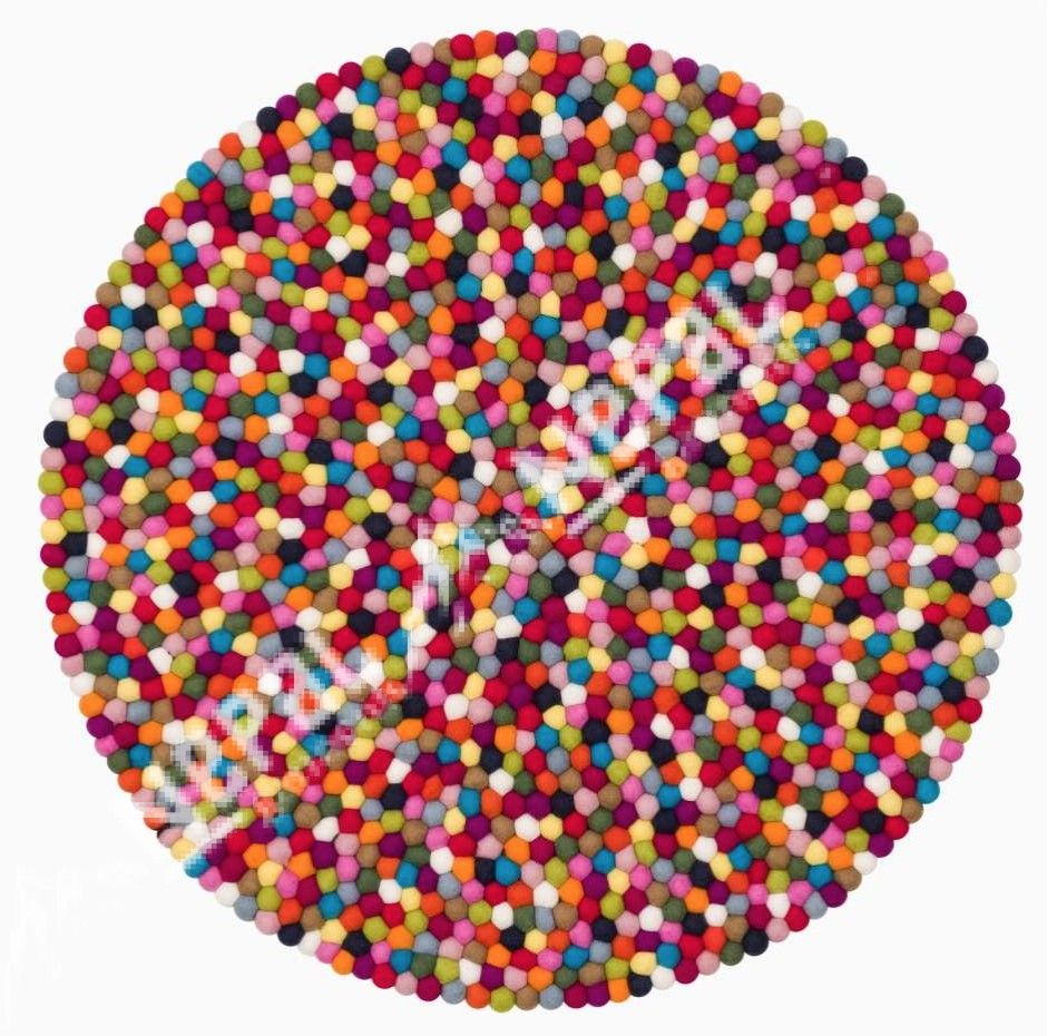 Multicolor Felt Ball Rug