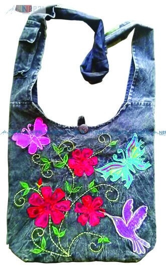 Hand-embroidery Crossbody Hippie Shoulder Bag