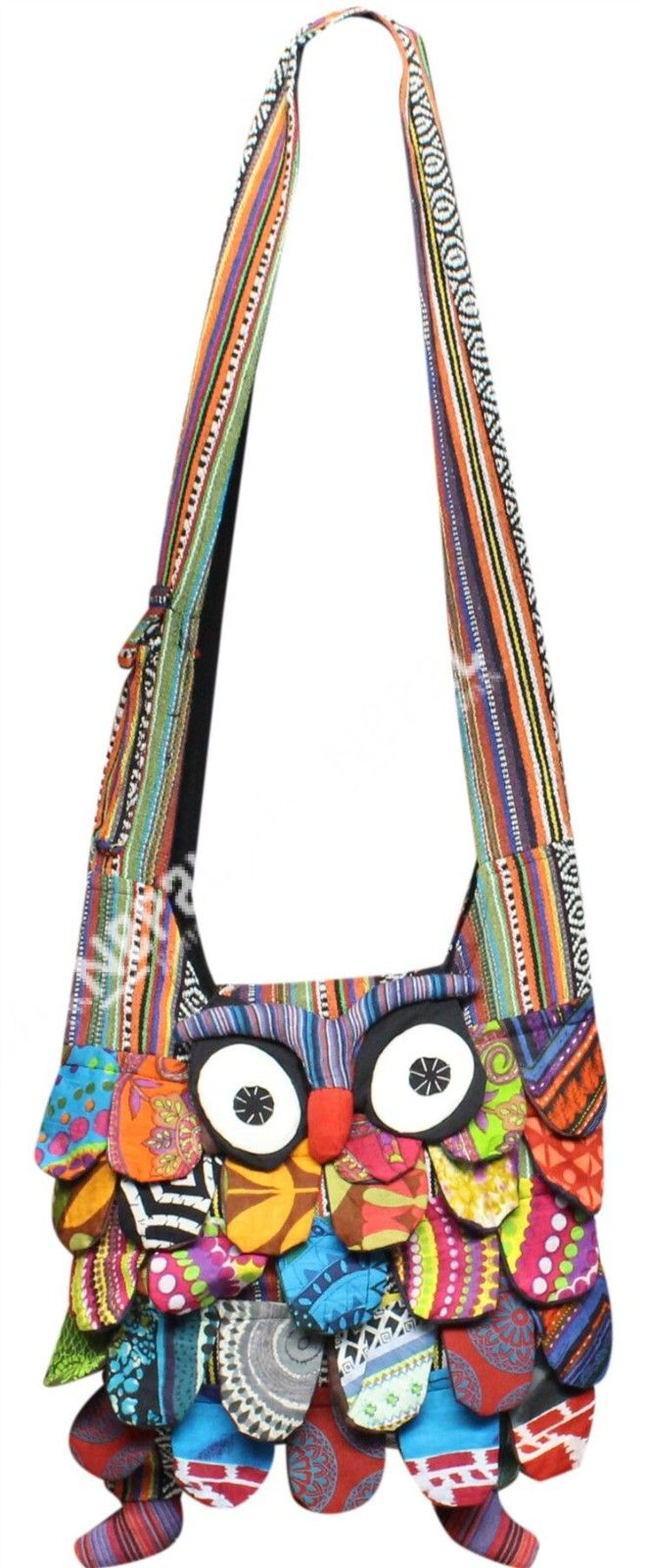 Owl Patchwork Crossbody Bag