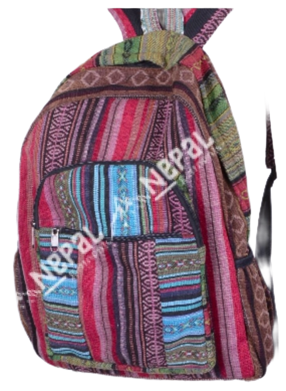 Multicolor Cotton Patchwork  Backpack