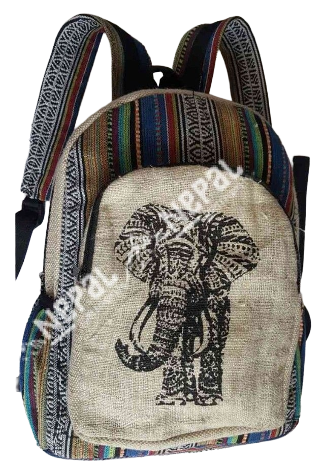 Elephant Print Multicolor Gheri  Backpack