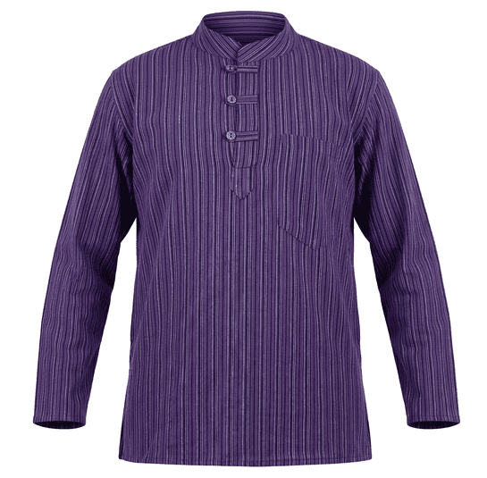 Striped Cotton Kurta Shirt with 3 Button