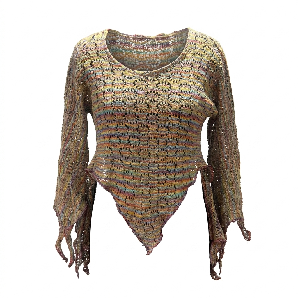 Long-Sleeve Crochet Top