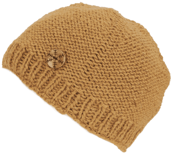 Hand Knitted Beanie With Botton